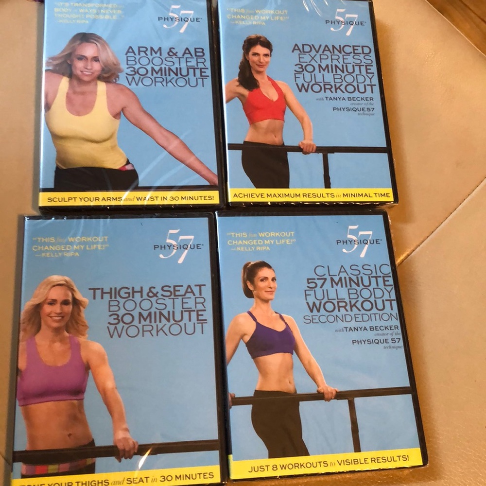 Physique 57 workout DVDs.